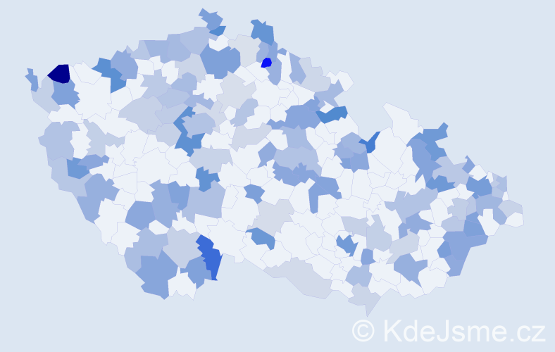 Jméno: 'Samantha', počet výskytů 211 v celé ČR