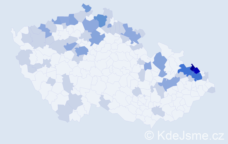 Jméno: 'Erhard', počet výskytů 123 v celé ČR