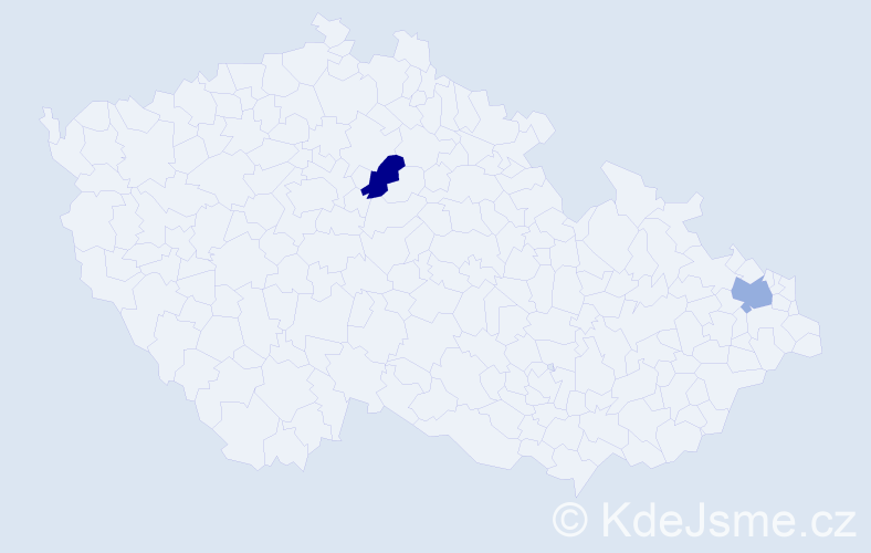 Jméno: 'Deanna', počet výskytů 2 v celé ČR