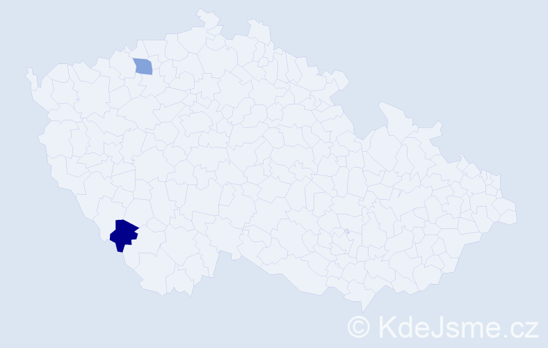 Jméno: 'Nikolas Alois', počet výskytů 2 v celé ČR