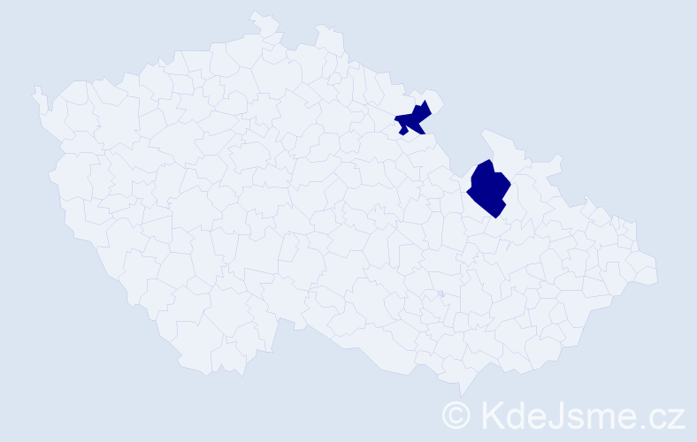 Jméno: 'Anna Ivana', počet výskytů 2 v celé ČR