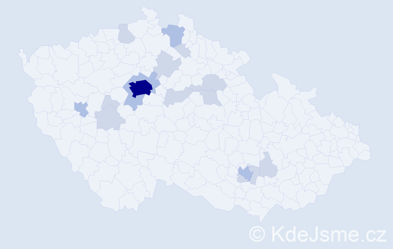 Jméno: 'Vitalina', počet výskytů 35 v celé ČR