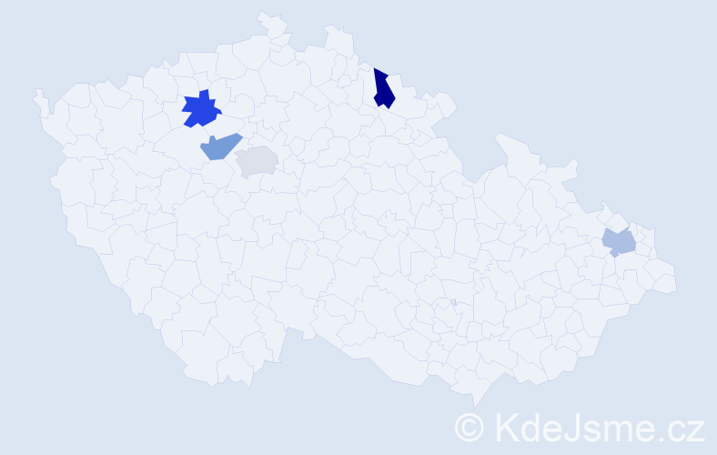 Jméno: 'Olda', počet výskytů 5 v celé ČR