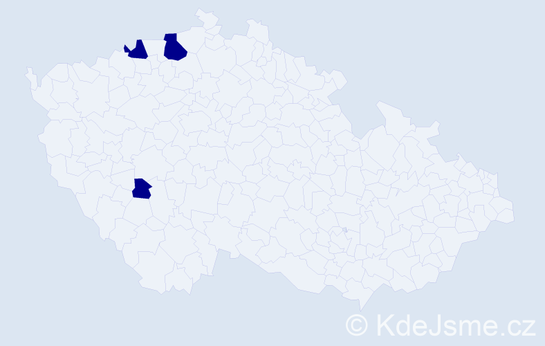 Jméno: 'Guiseppe', počet výskytů 3 v celé ČR