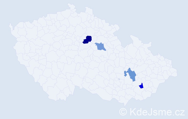 Jméno: 'Lilja', počet výskytů 4 v celé ČR