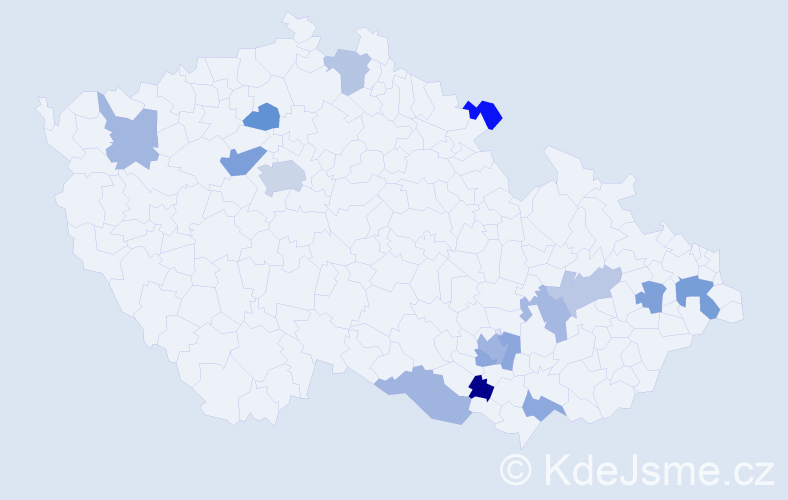 Jméno: 'Larissa', počet výskytů 22 v celé ČR