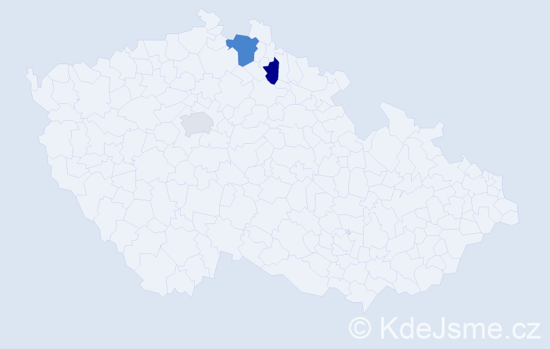 Jméno: 'Vladina', počet výskytů 4 v celé ČR