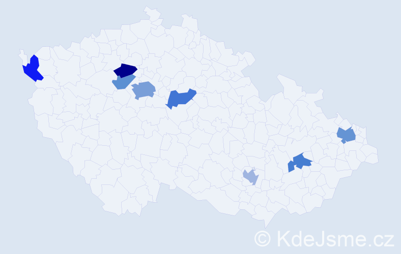 Jméno: 'Tien Manh', počet výskytů 13 v celé ČR