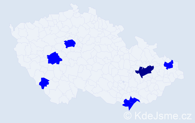 Jméno: 'Daruše', počet výskytů 9 v celé ČR