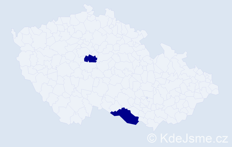 Jméno: 'Vladislav Jan', počet výskytů 2 v celé ČR