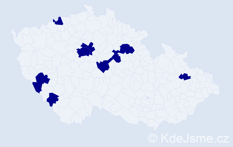 Jméno: 'Klárka', počet výskytů 9 v celé ČR