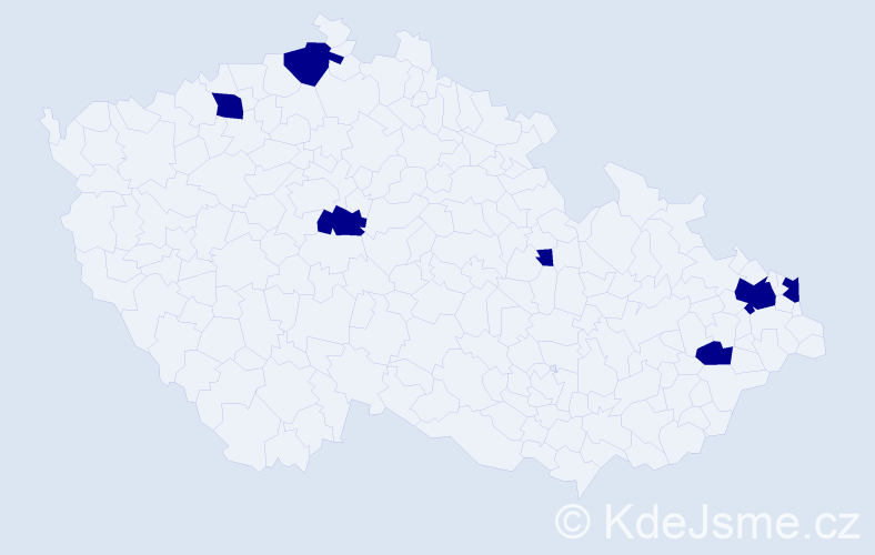 Jméno: 'Mikulaš', počet výskytů 7 v celé ČR