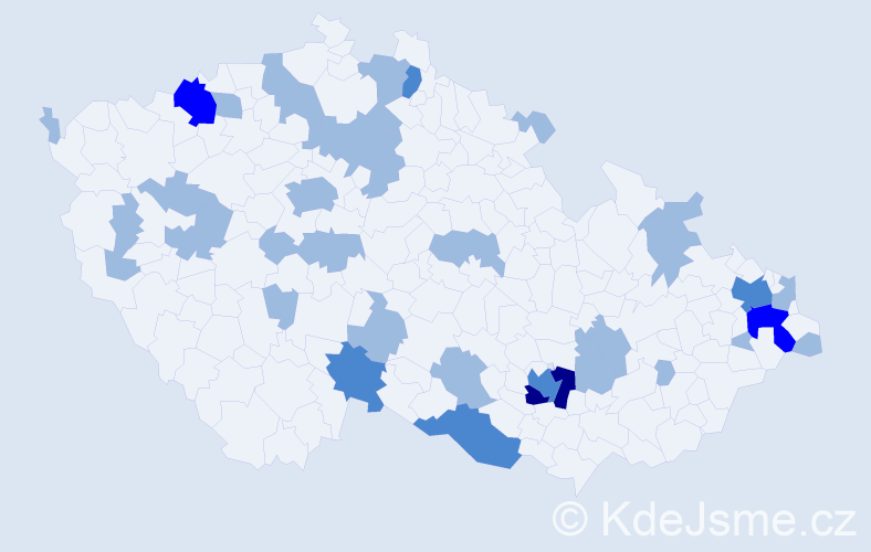 Jméno: 'Saskie', počet výskytů 51 v celé ČR