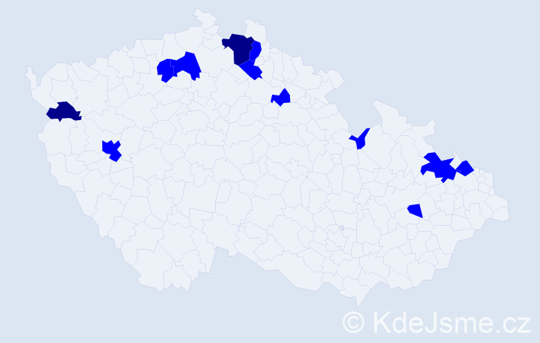 Jméno: 'Dětřich', počet výskytů 14 v celé ČR