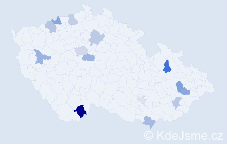 Jméno: 'Mladen', počet výskytů 19 v celé ČR