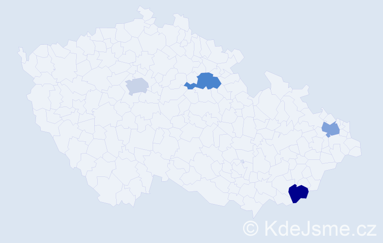Jméno: 'Tobias Daniel', počet výskytů 4 v celé ČR