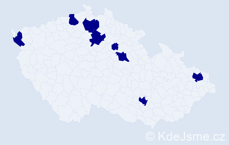 Jméno: 'Quang Viet', počet výskytů 8 v celé ČR