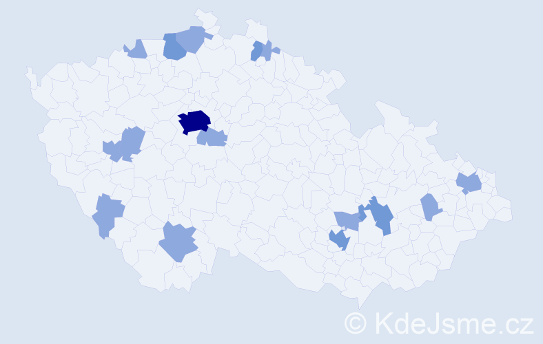 Jméno: 'Karola', počet výskytů 25 v celé ČR