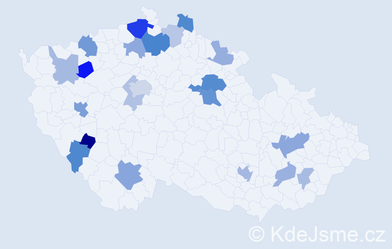 Jméno: 'Aja', počet výskytů 41 v celé ČR