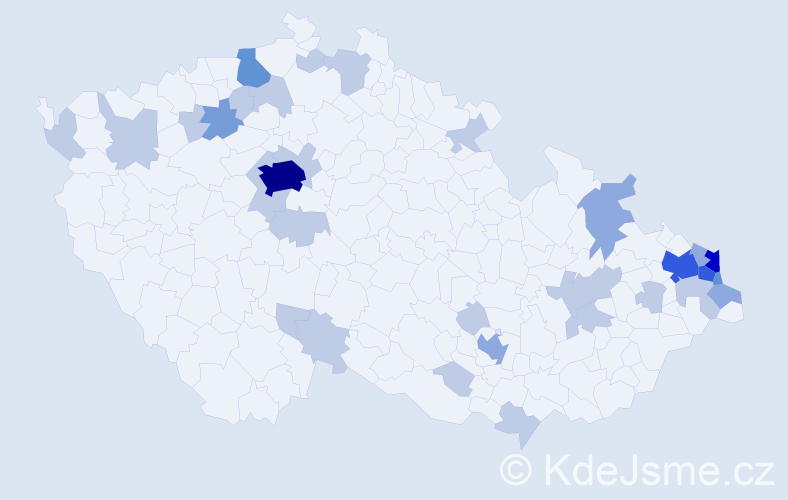 Jméno: 'Mečislav', počet výskytů 74 v celé ČR