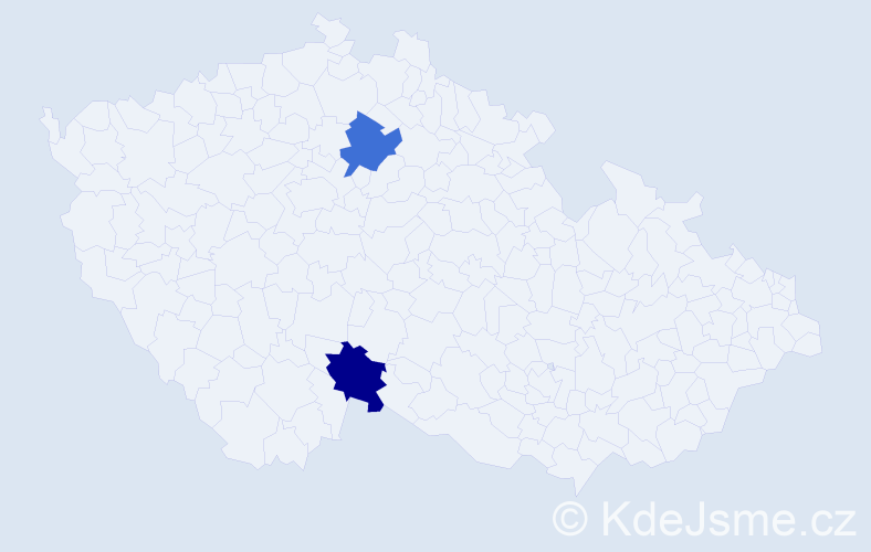 Jméno: 'Magdalena Agata', počet výskytů 2 v celé ČR