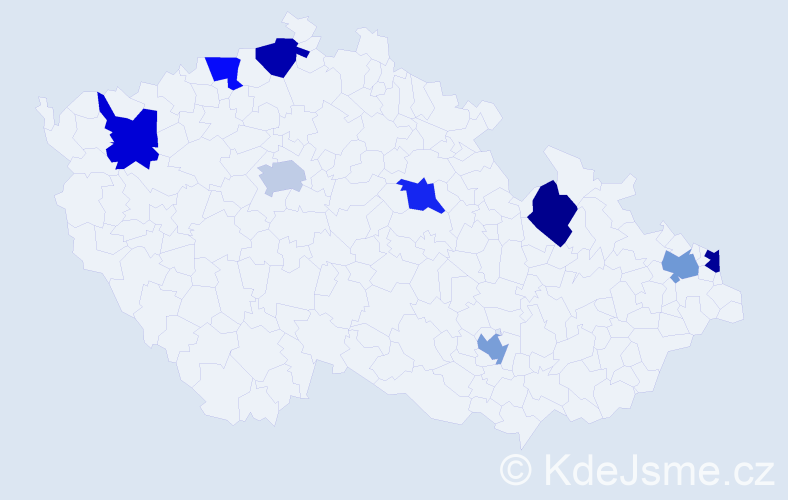 Jméno: 'Graciela', počet výskytů 9 v celé ČR