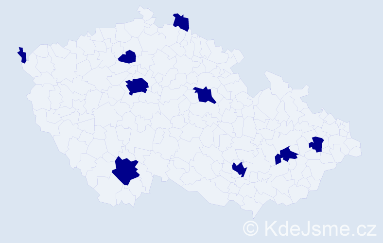 Jméno: 'Andreja', počet výskytů 9 v celé ČR