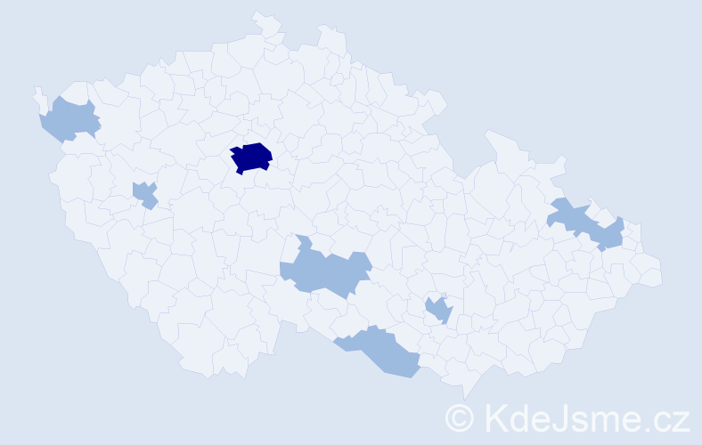 Jméno: 'Adelina', počet výskytů 14 v celé ČR