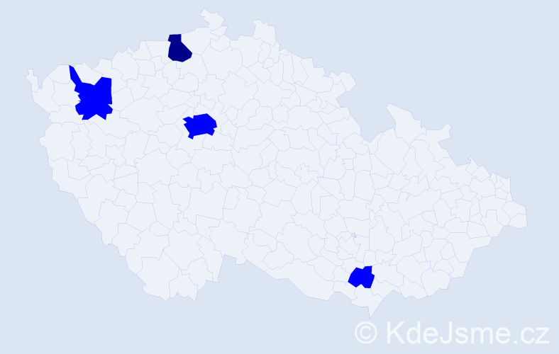 Jméno: 'Enrigue', počet výskytů 5 v celé ČR