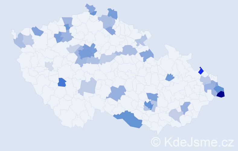 Jméno: 'Klara', počet výskytů 98 v celé ČR