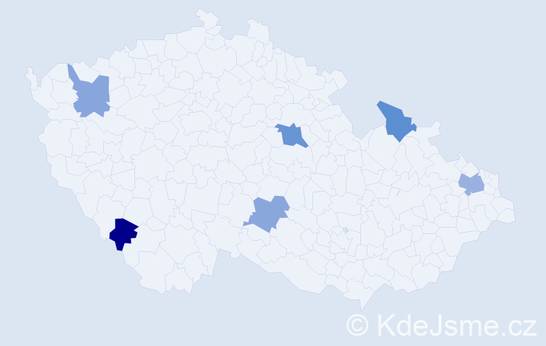 Jméno: 'Lorenc', počet výskytů 8 v celé ČR