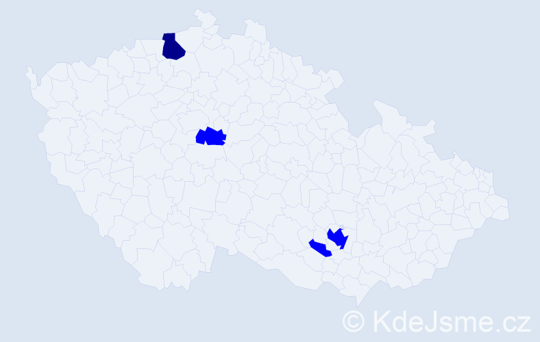 Jméno: 'Nvard', počet výskytů 5 v celé ČR