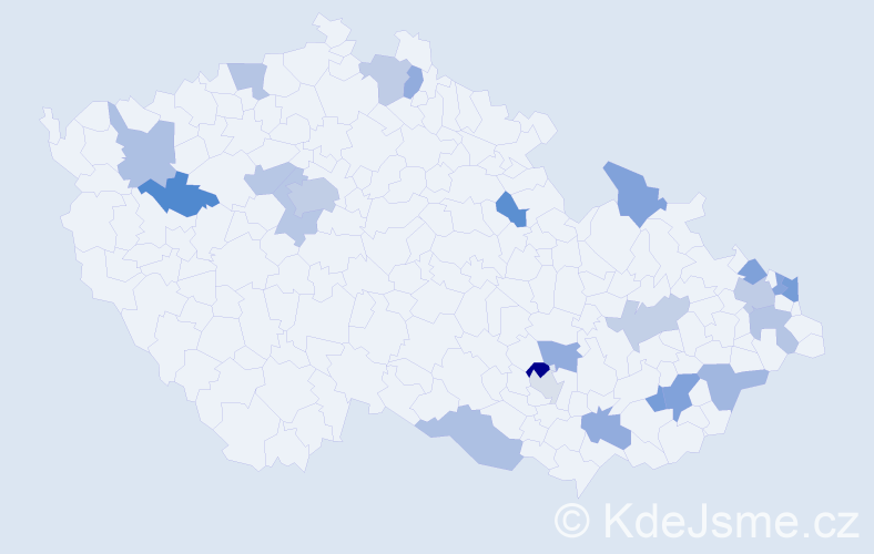 Jméno: 'Rudolfína', počet výskytů 33 v celé ČR