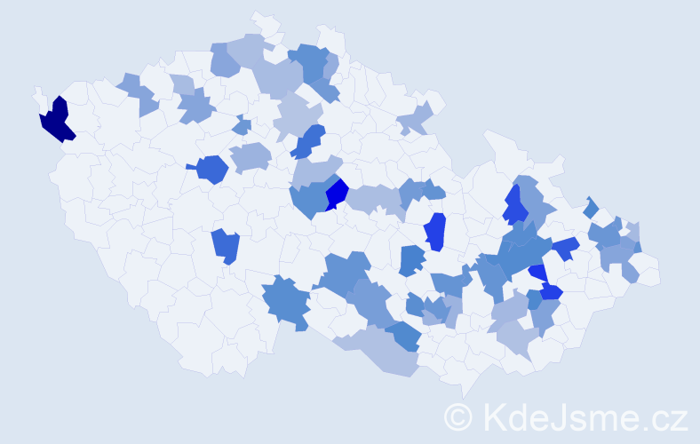 Jméno: 'Chiara', počet výskytů 104 v celé ČR