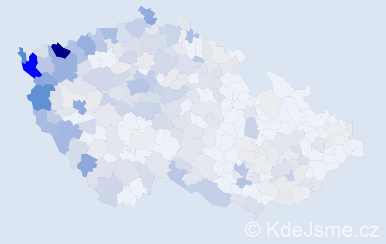 Jméno: 'Hung', počet výskytů 711 v celé ČR