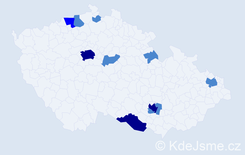 Jméno: 'Huy', počet výskytů 17 v celé ČR