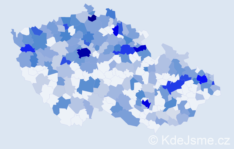 Jméno: 'Ilja', počet výskytů 608 v celé ČR