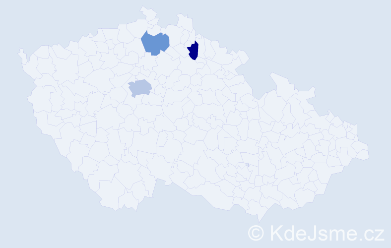 Jméno: 'Jagoda', počet výskytů 5 v celé ČR