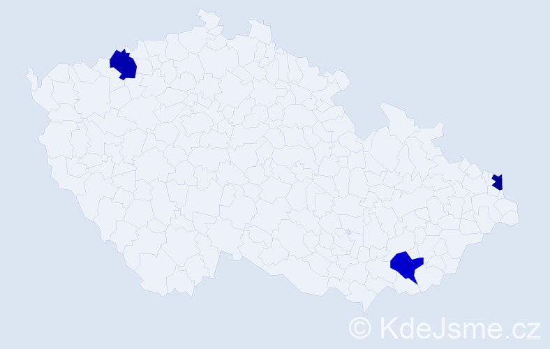 Jméno: 'Tereza Nikola', počet výskytů 3 v celé ČR