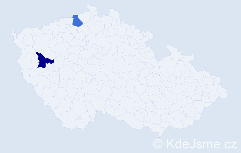 Jméno: 'Nhai', počet výskytů 2 v celé ČR