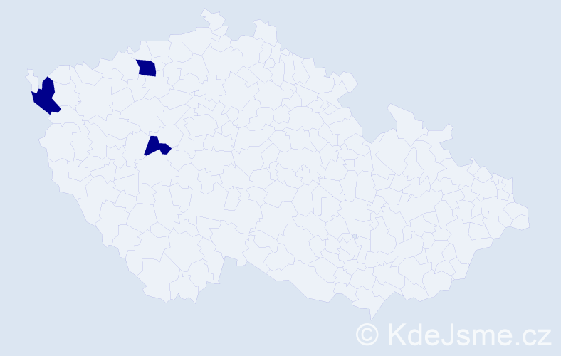 Jméno: 'Hao', počet výskytů 3 v celé ČR
