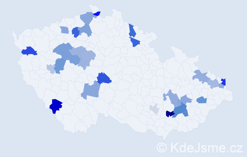 Jméno: 'Jeremy', počet výskytů 39 v celé ČR