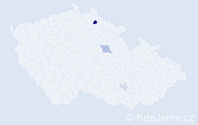 Jméno: 'Youness', počet výskytů 3 v celé ČR