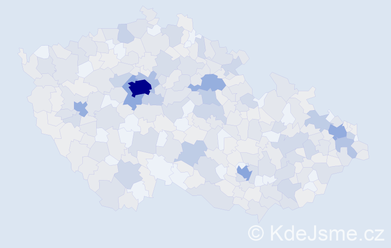 Jméno: 'Evelína', počet výskytů 864 v celé ČR