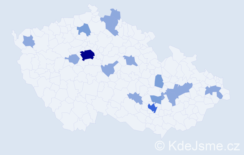Jméno: 'Dag', počet výskytů 30 v celé ČR