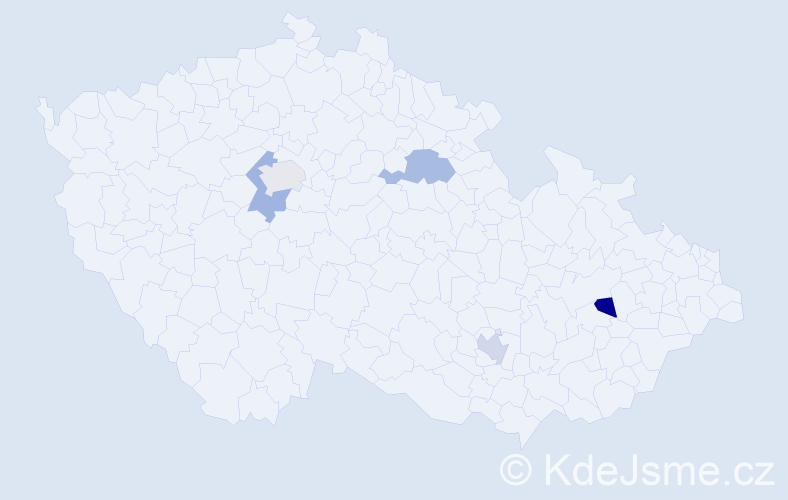 Jméno: 'Isaac', počet výskytů 5 v celé ČR