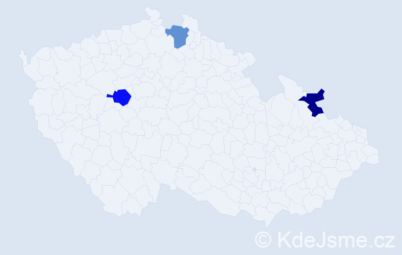 Jméno: 'Alexios', počet výskytů 3 v celé ČR