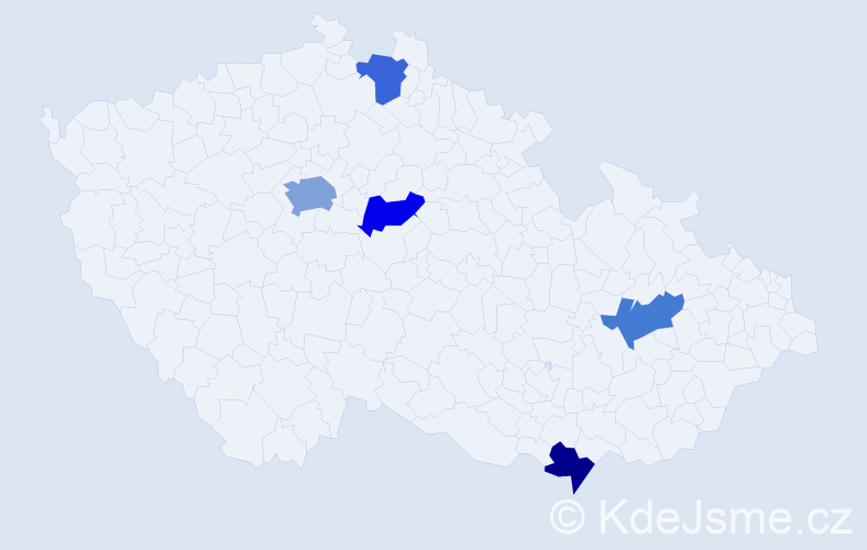 Jméno: 'Chiril', počet výskytů 7 v celé ČR