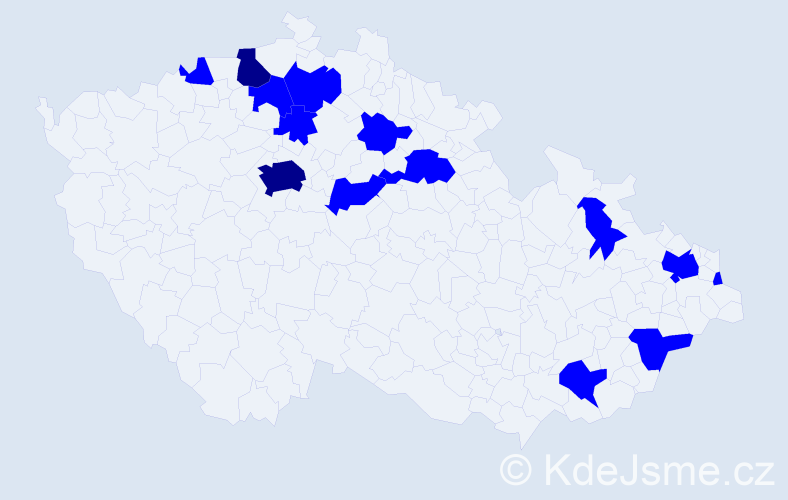 Jméno: 'Jakub Daniel', počet výskytů 16 v celé ČR
