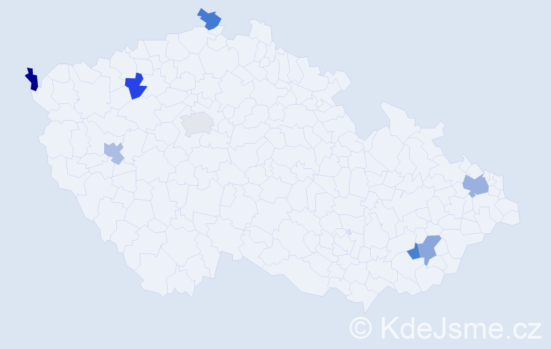 Jméno: 'Xuan Mai', počet výskytů 9 v celé ČR